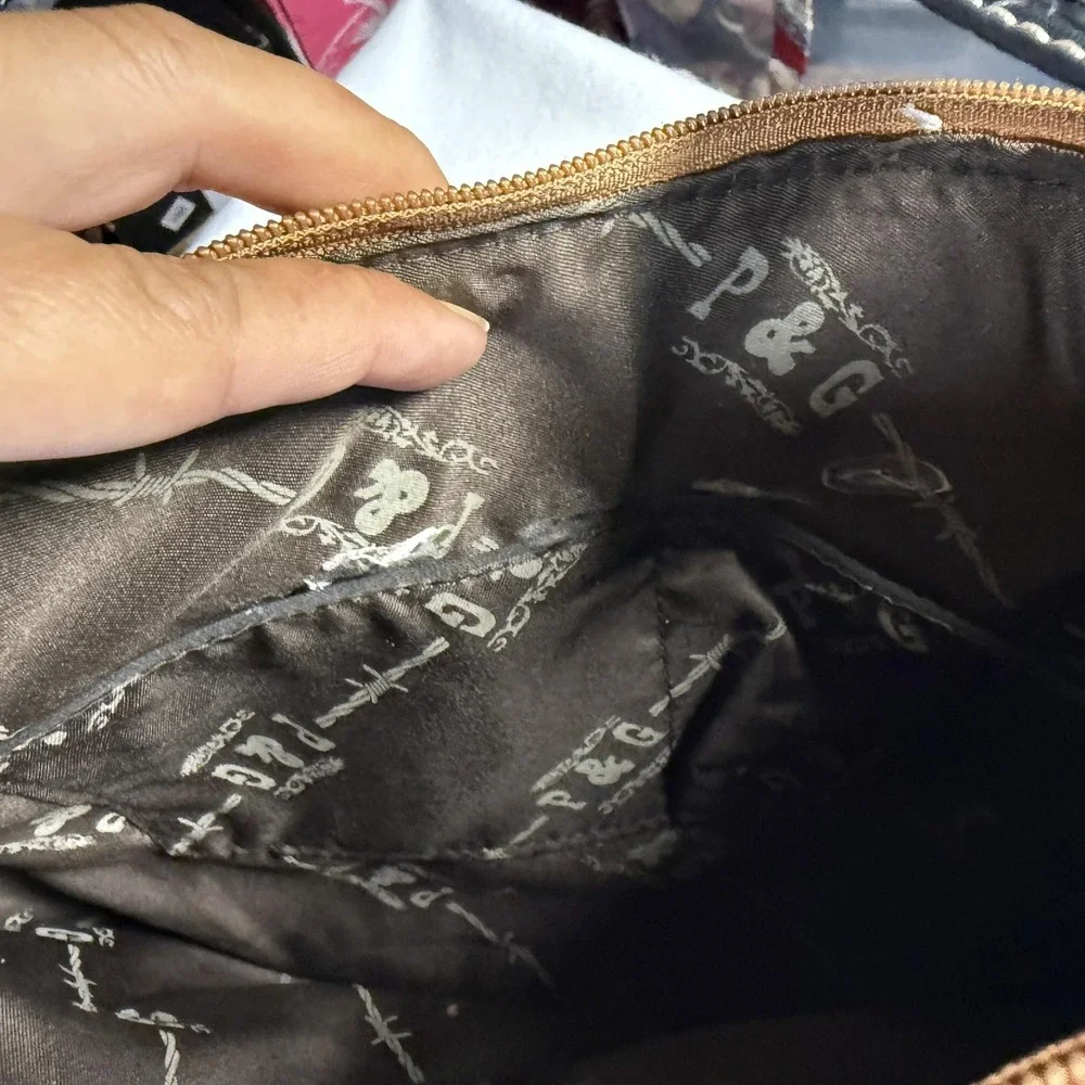 P&G Collection Western Embroidered Shoulder Handbag Womens Tooled Y2K Cowboycore
